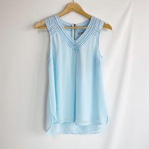 Daniel Rainn sky blue lattice detail blouse